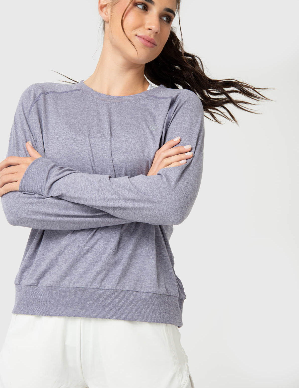 Polerón Mujer Crew Neck Morado Bsoul