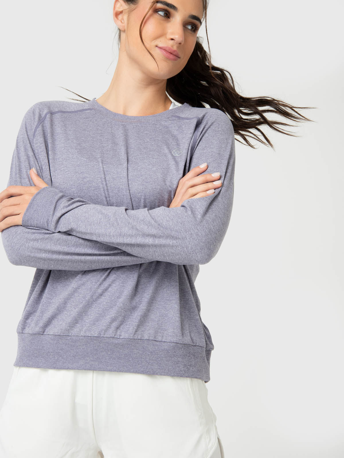 Polerón Mujer Crew Neck Morado Bsoul