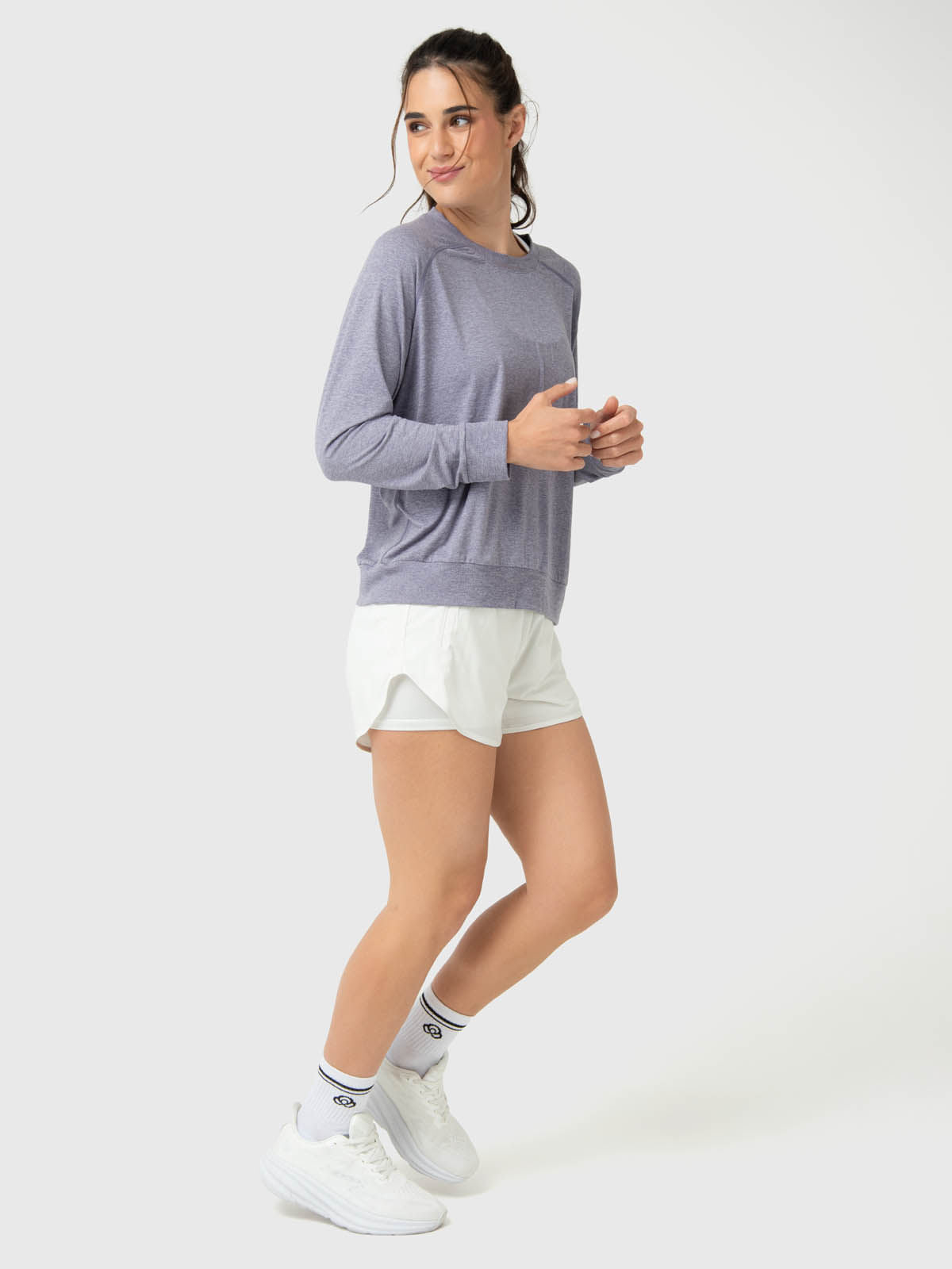 Polerón Mujer Crew Neck Morado Bsoul