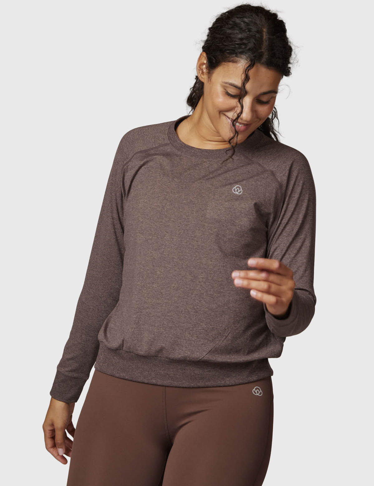 Polerón Mujer Crew Neck Café Bsoul