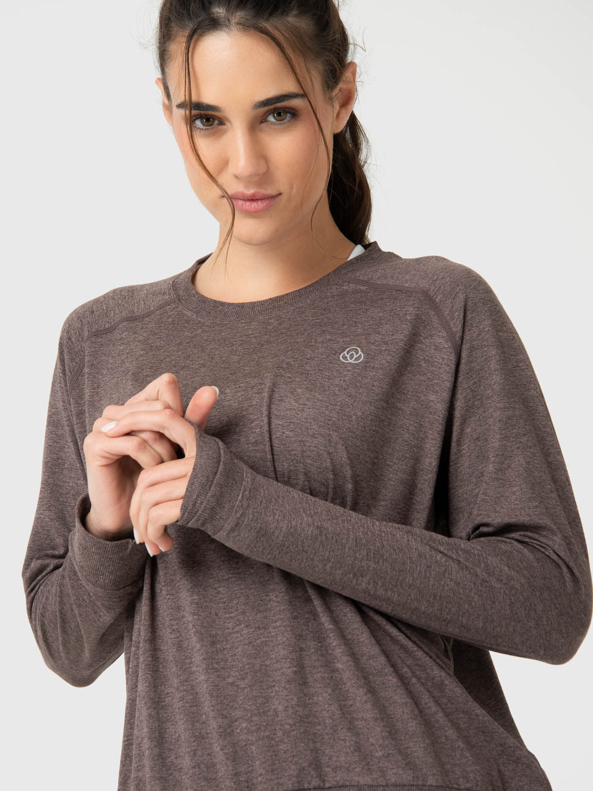 Polerón Mujer Crew Neck Café Bsoul