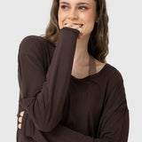 Polera Mujer Twist-Back Café Bsoul