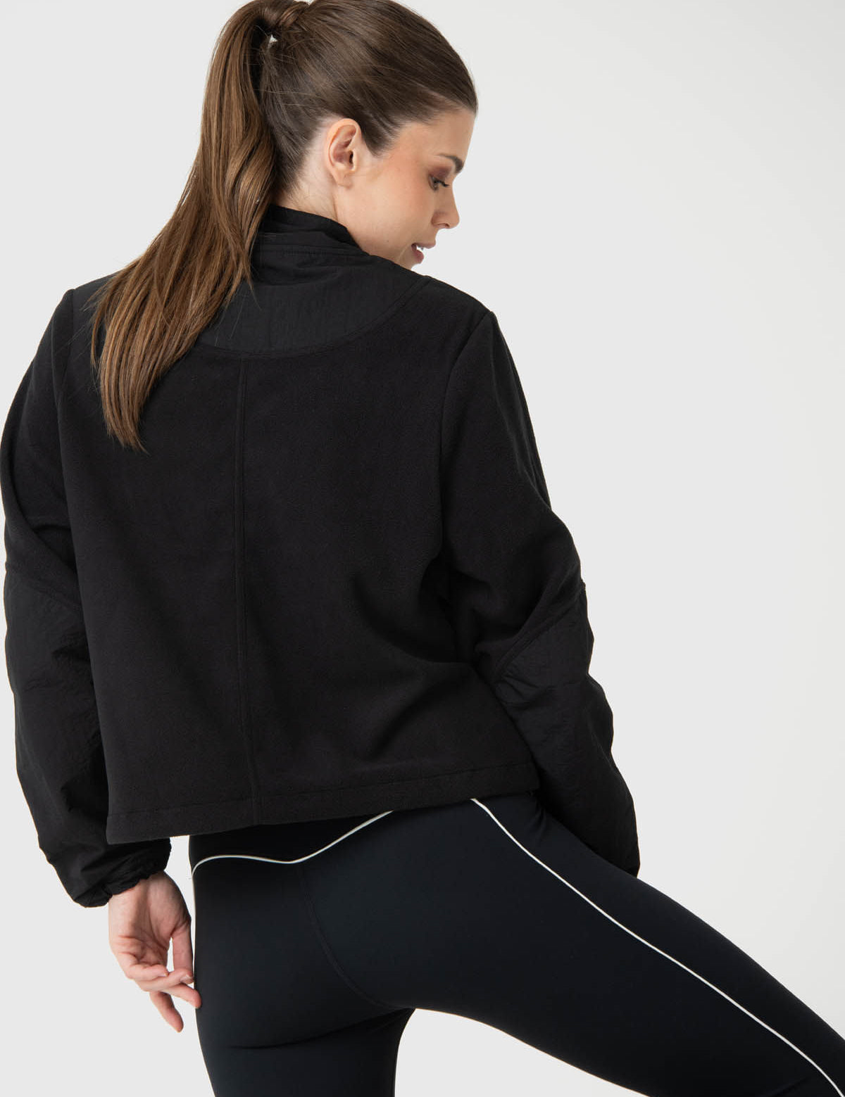 Polerón Mujer Mid Zip Negro Bsoul