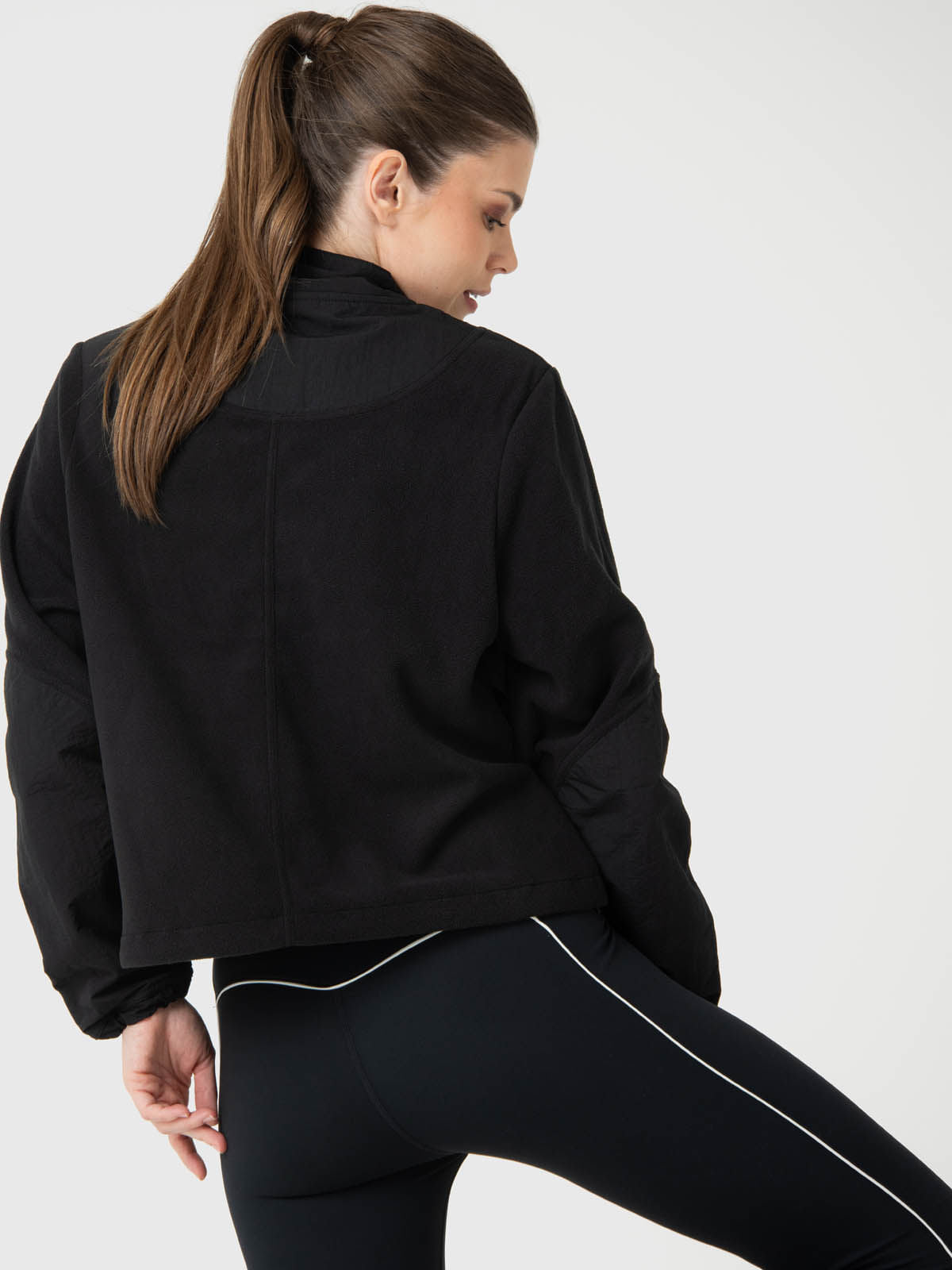 Polerón Mujer Mid Zip Negro Bsoul