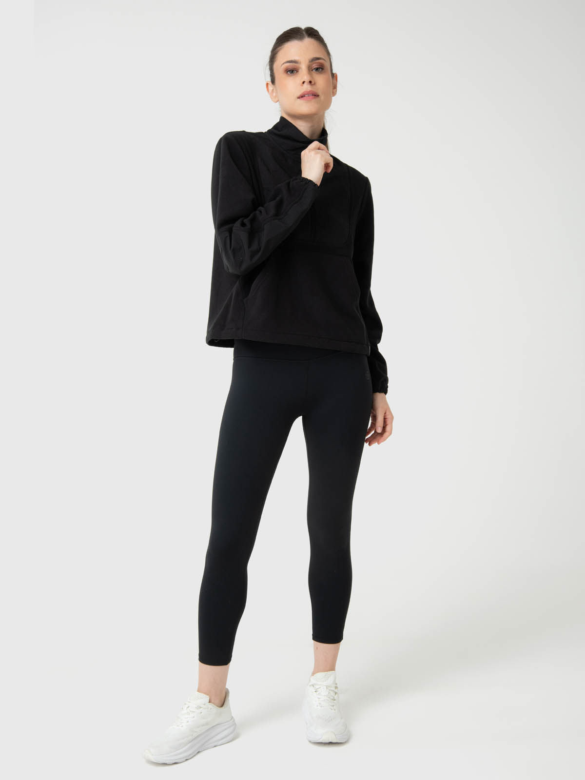Polerón Mujer Mid Zip Negro Bsoul