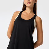 Polera Sin Mangas Training Tank Aloe Negra Bsoul