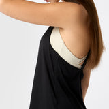 Polera Sin Mangas Training Tank Aloe Negra Bsoul