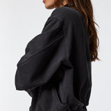 Polerón Funnel-Neck Half Zip Negro Bsoul