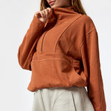 Polerón Funnel-Neck Half Zip Naranjo Bsoul
