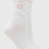 Calcetin 2 Pack Quarter White Pink Bsoul