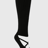 Calcetin Mujer Strap Grip Long Negro Bsoul