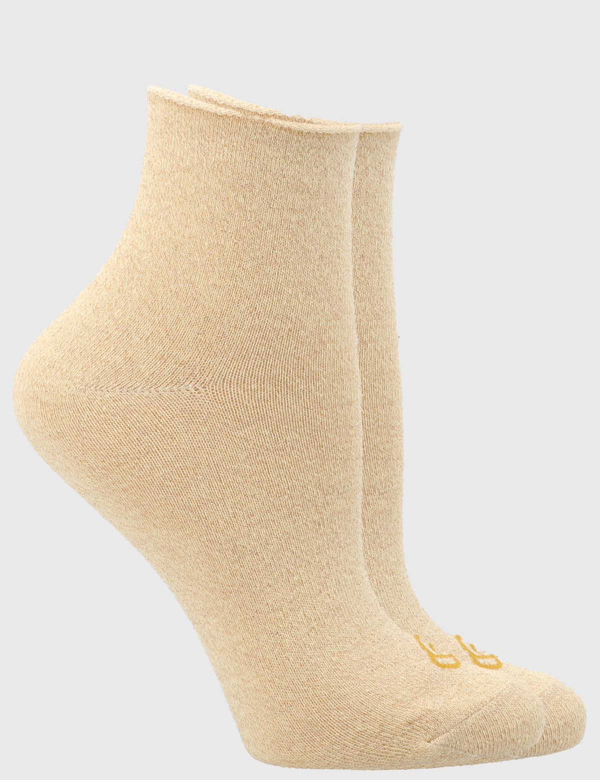 Calcetin Mujer 2 Pack Lurex Dorado Bsoul