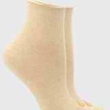 Calcetin Mujer 2 Pack Lurex Dorado Bsoul