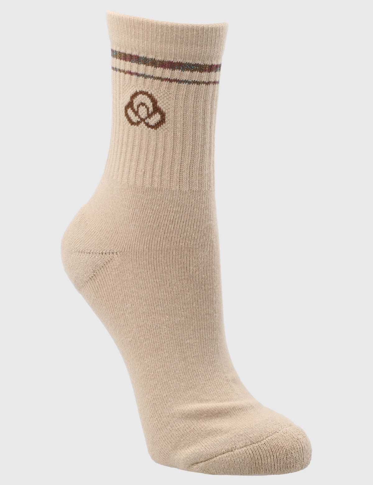 Calcetin Mujer 2 Pack Quarter Lurex Café Claro Bsoul