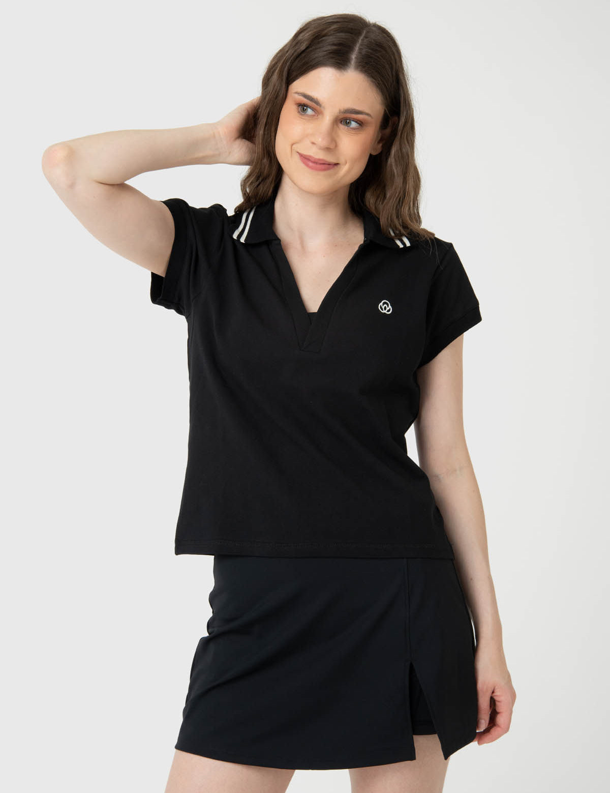Polera Mujer Heritage Polo Aloe Negro Bsoul