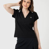 Polera Mujer Heritage Polo Aloe Negro Bsoul