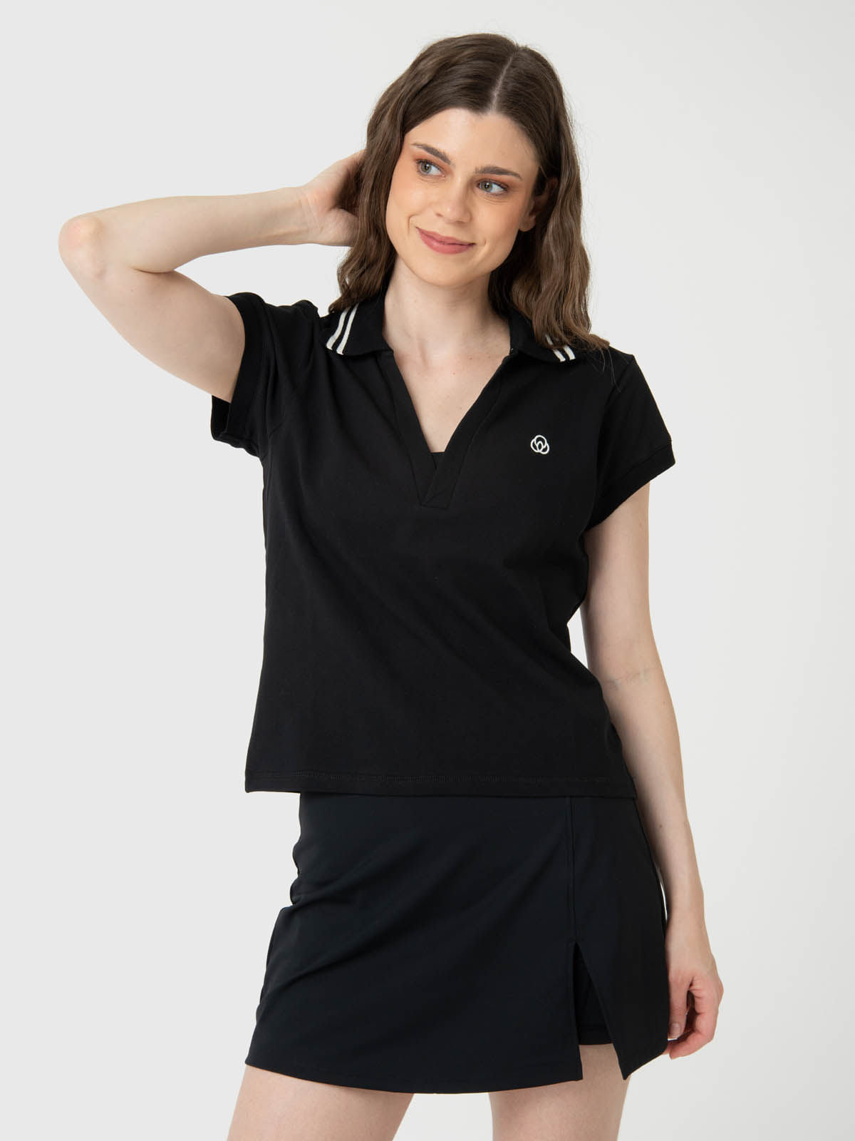 Polera Mujer Heritage Polo Aloe Negro Bsoul