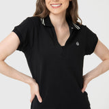 Polera Mujer Heritage Polo Aloe Negro Bsoul