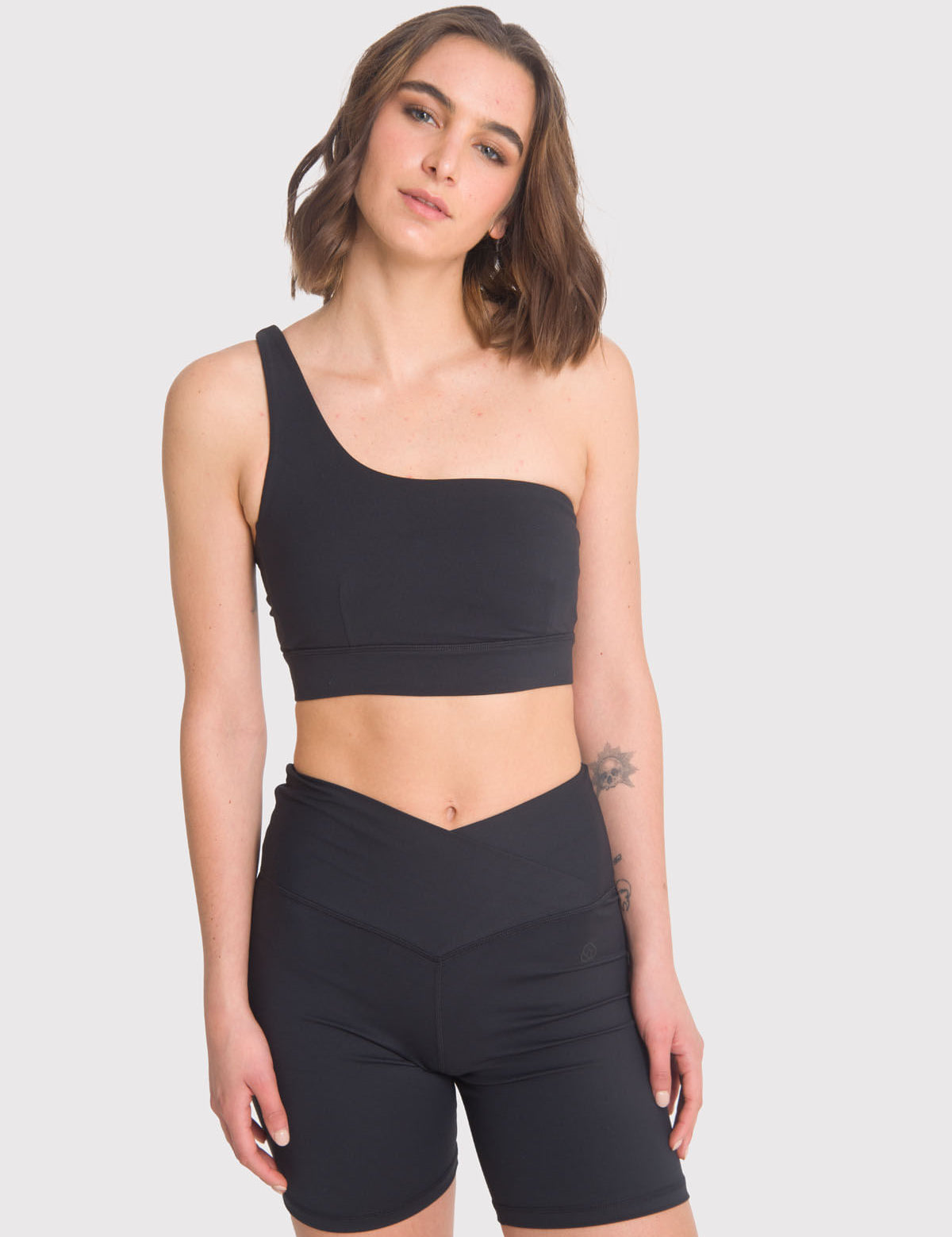 Peto Mujer Strappy One Shoulder Negro Bsoul