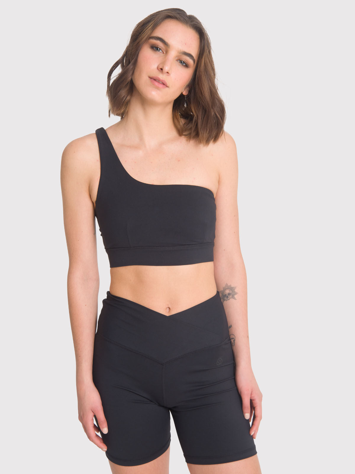 Peto Mujer Strappy One Shoulder Negro Bsoul