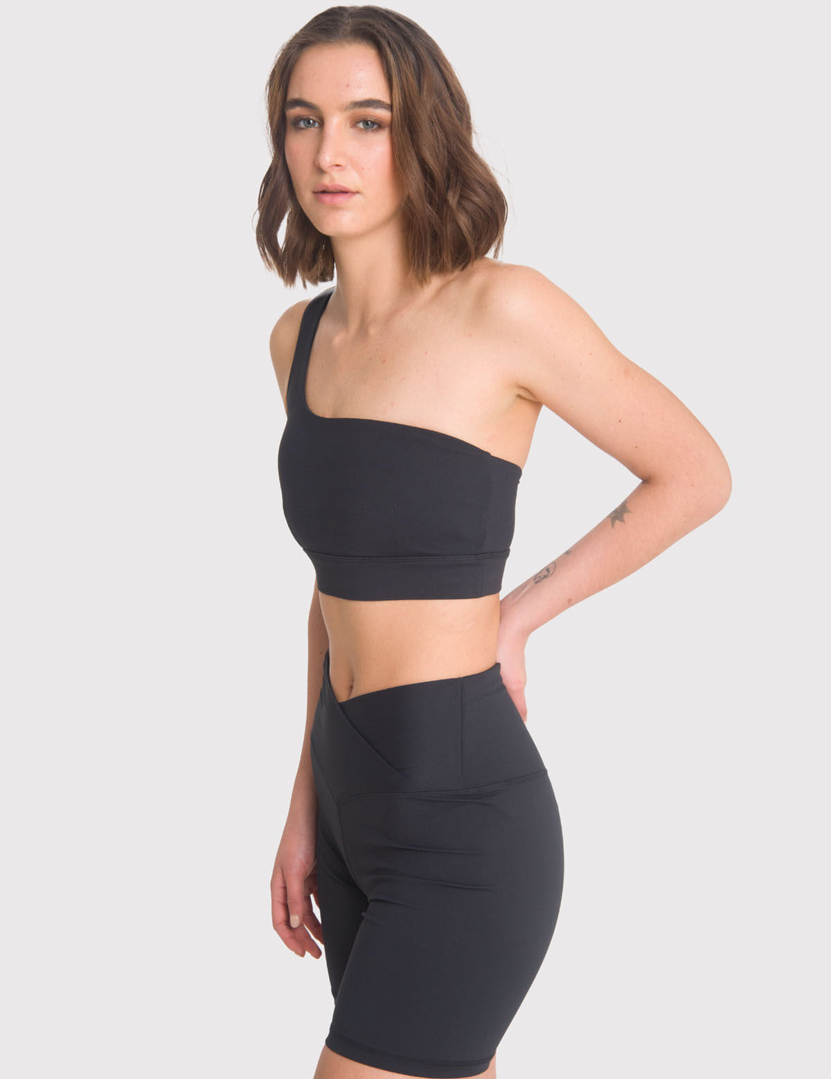 Peto Mujer Strappy One Shoulder Negro Bsoul