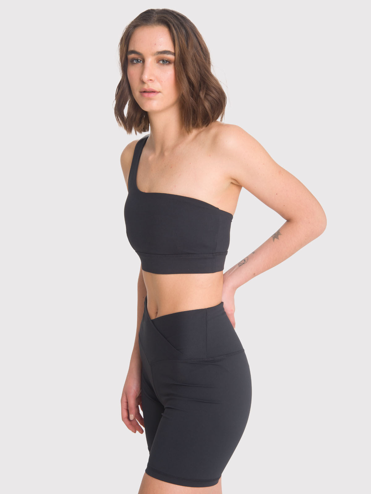 Peto Mujer Strappy One Shoulder Negro Bsoul