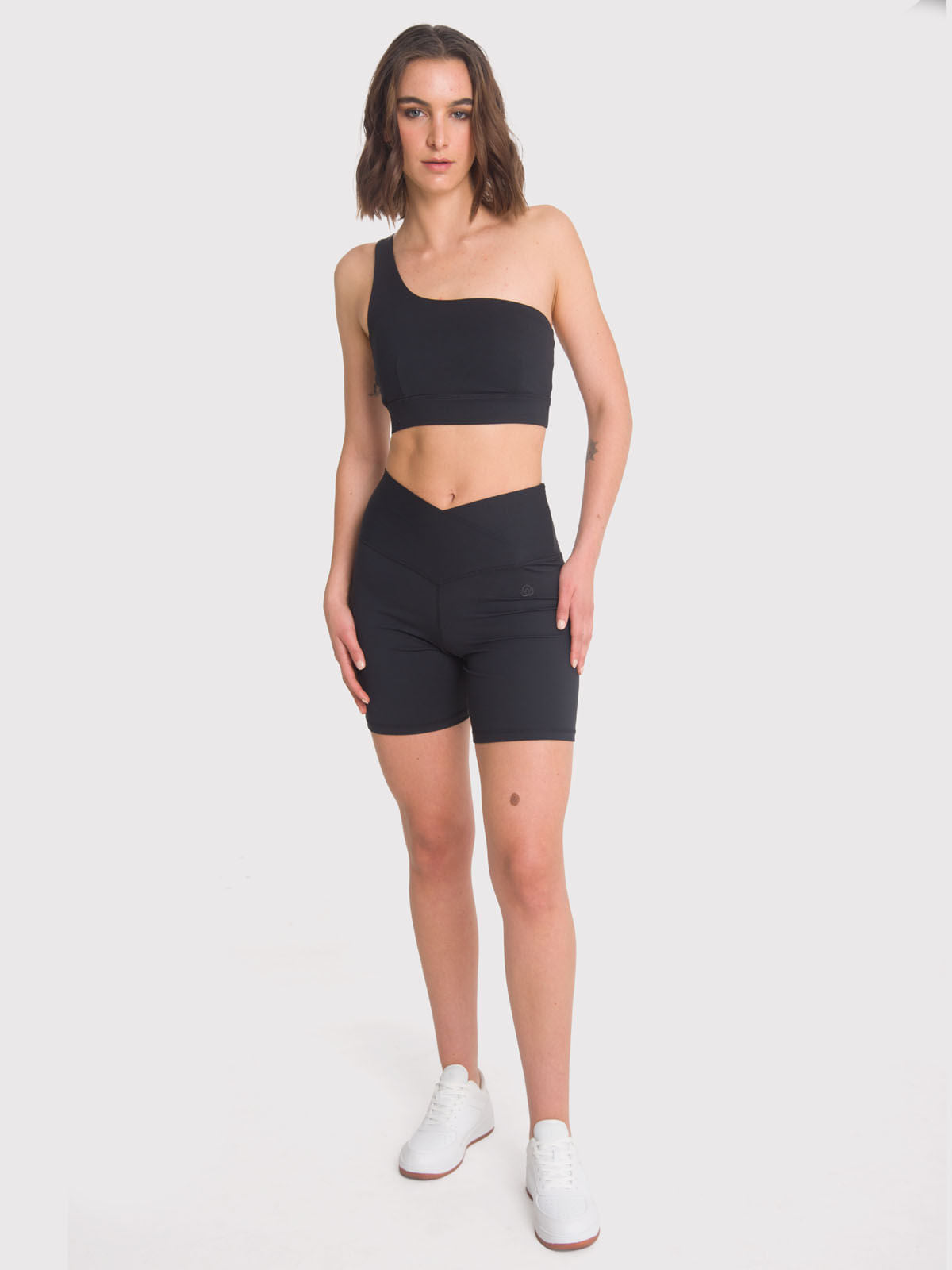 Peto Mujer Strappy One Shoulder Negro Bsoul