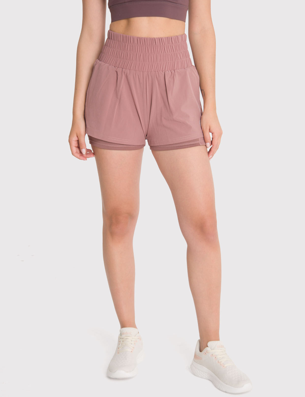 Short Mujer 2 in 1 Active Short Café Bsoul