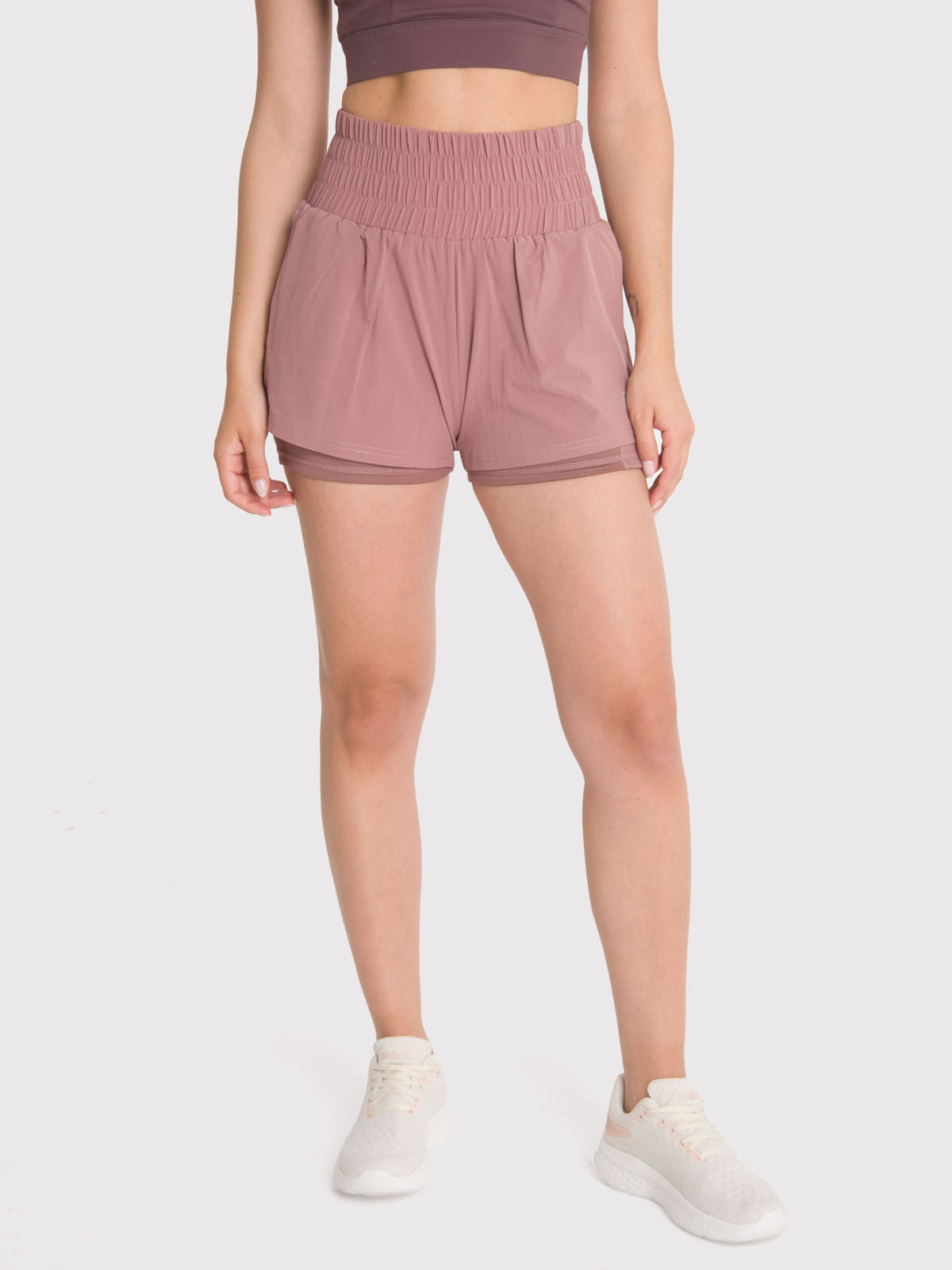 Short Mujer 2 in 1 Active Short Café Bsoul