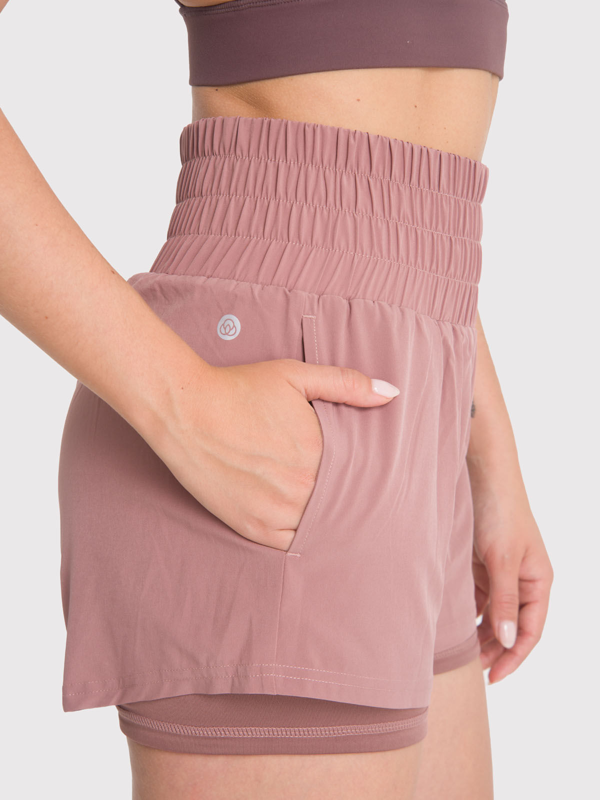Short Mujer 2 in 1 Active Short Café Bsoul