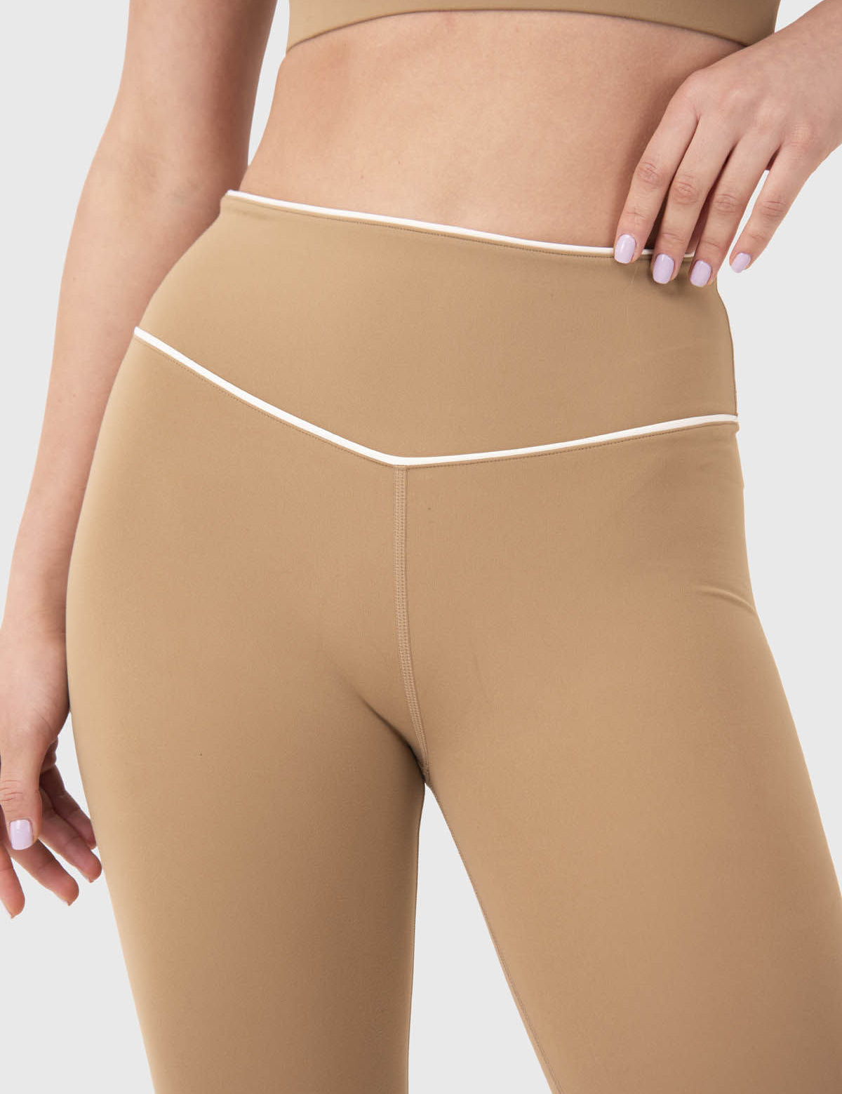 Calza Mujer Piping Ankle Café Claro Bsoul