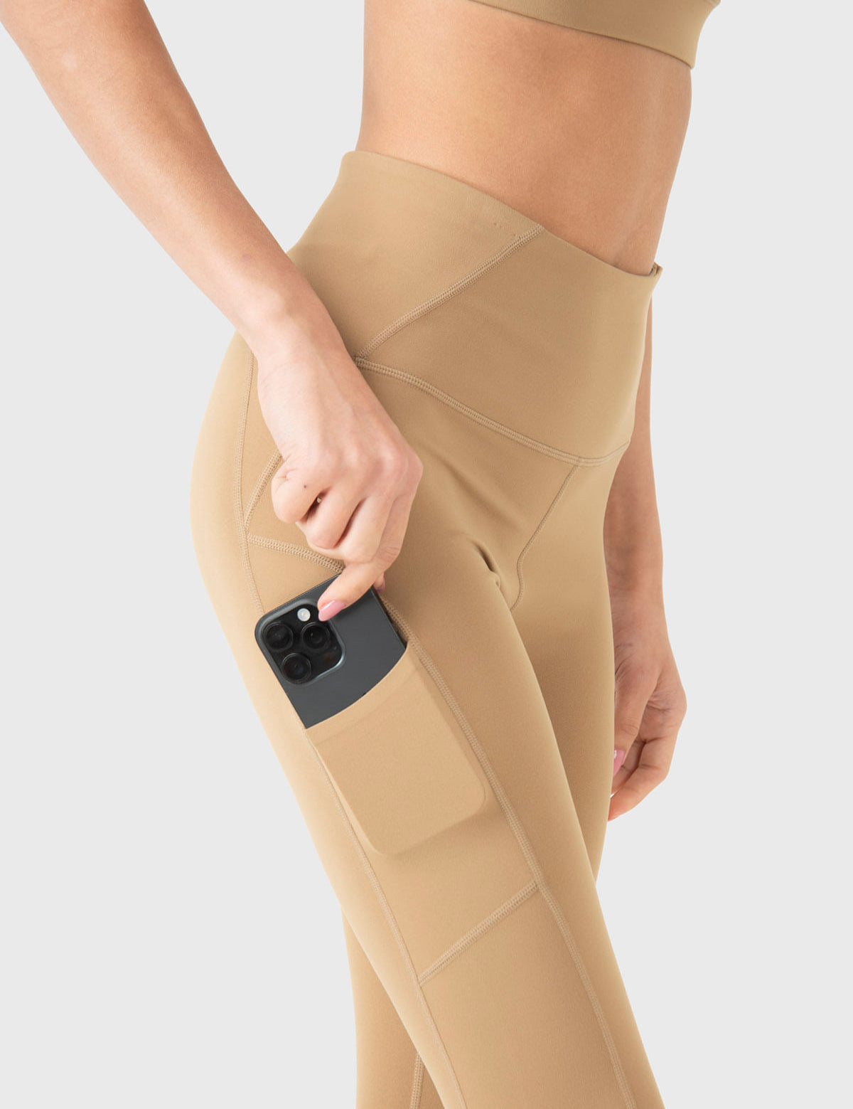 Calza Mujer Pocket Ankle Legg Café Claro Bsoul