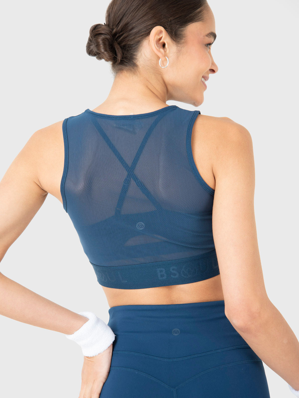 Peto Mujer Cropped Vest Azul Bsoul