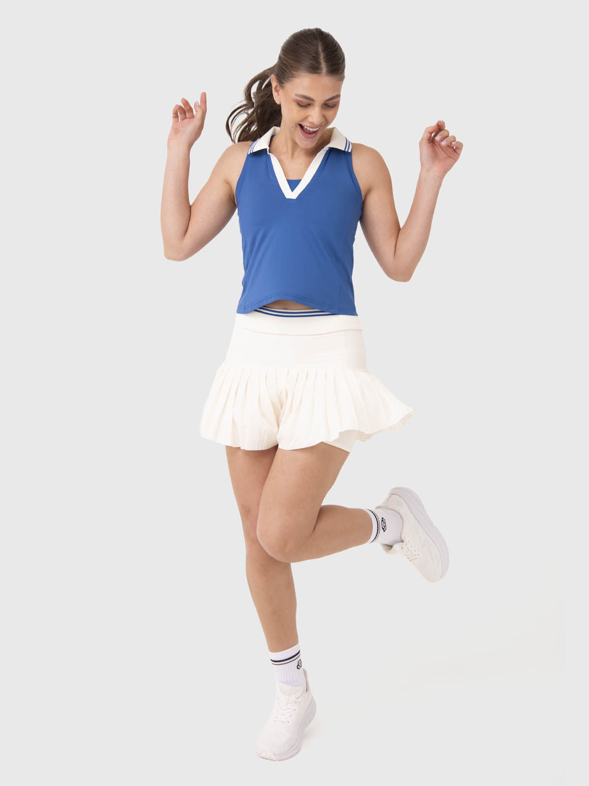 Polera Mujer Polo Crop Azul Bsoul