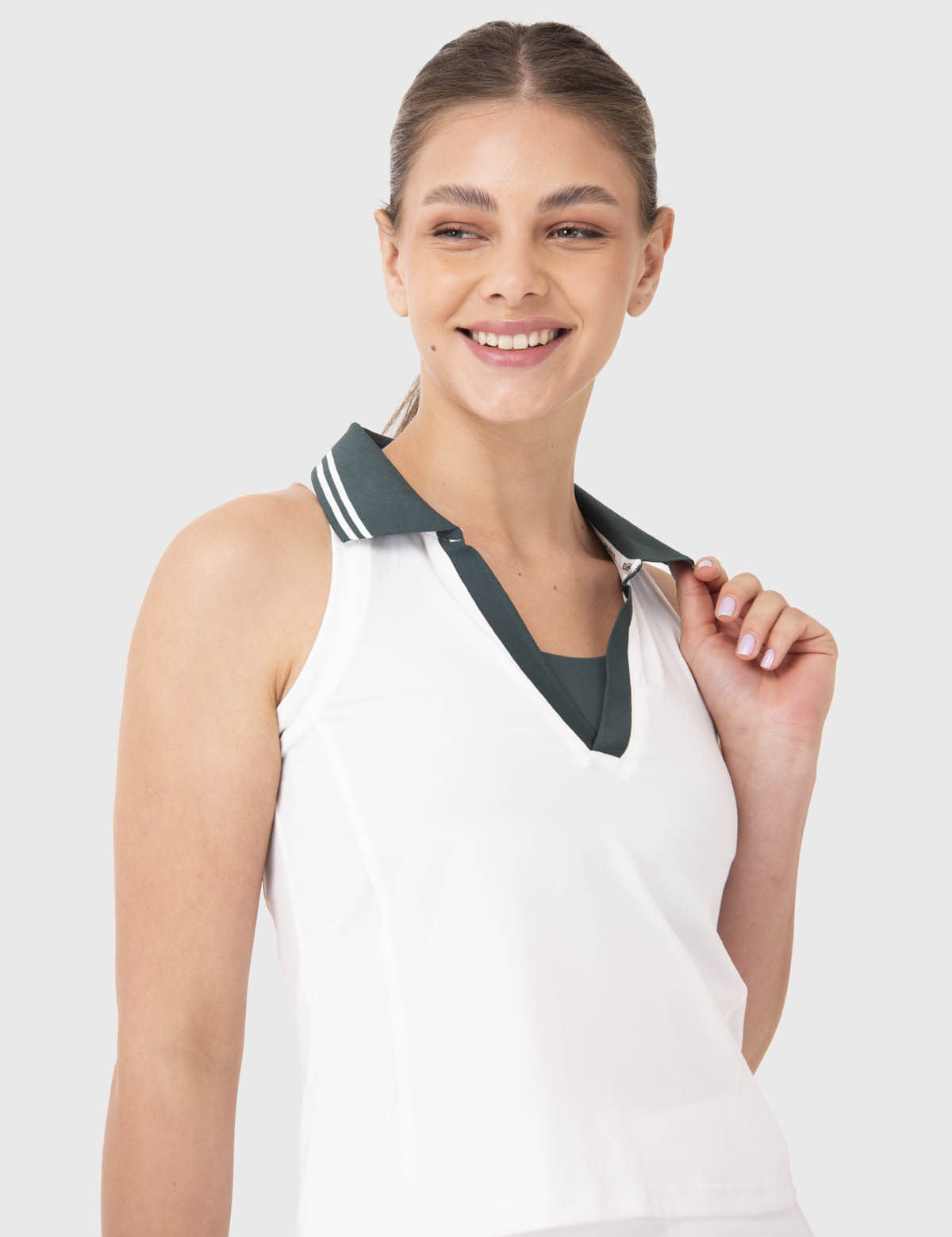 Polera Mujer Polo Crop Blanca Bsoul
