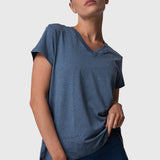 Polera Mujer V Neck Aloe Azul Bsoul
