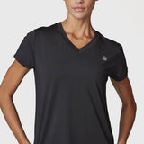 Polera Mujer V Neck Aloe Negra Bsoul