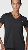 Polera Mujer V Neck Aloe Negra Bsoul