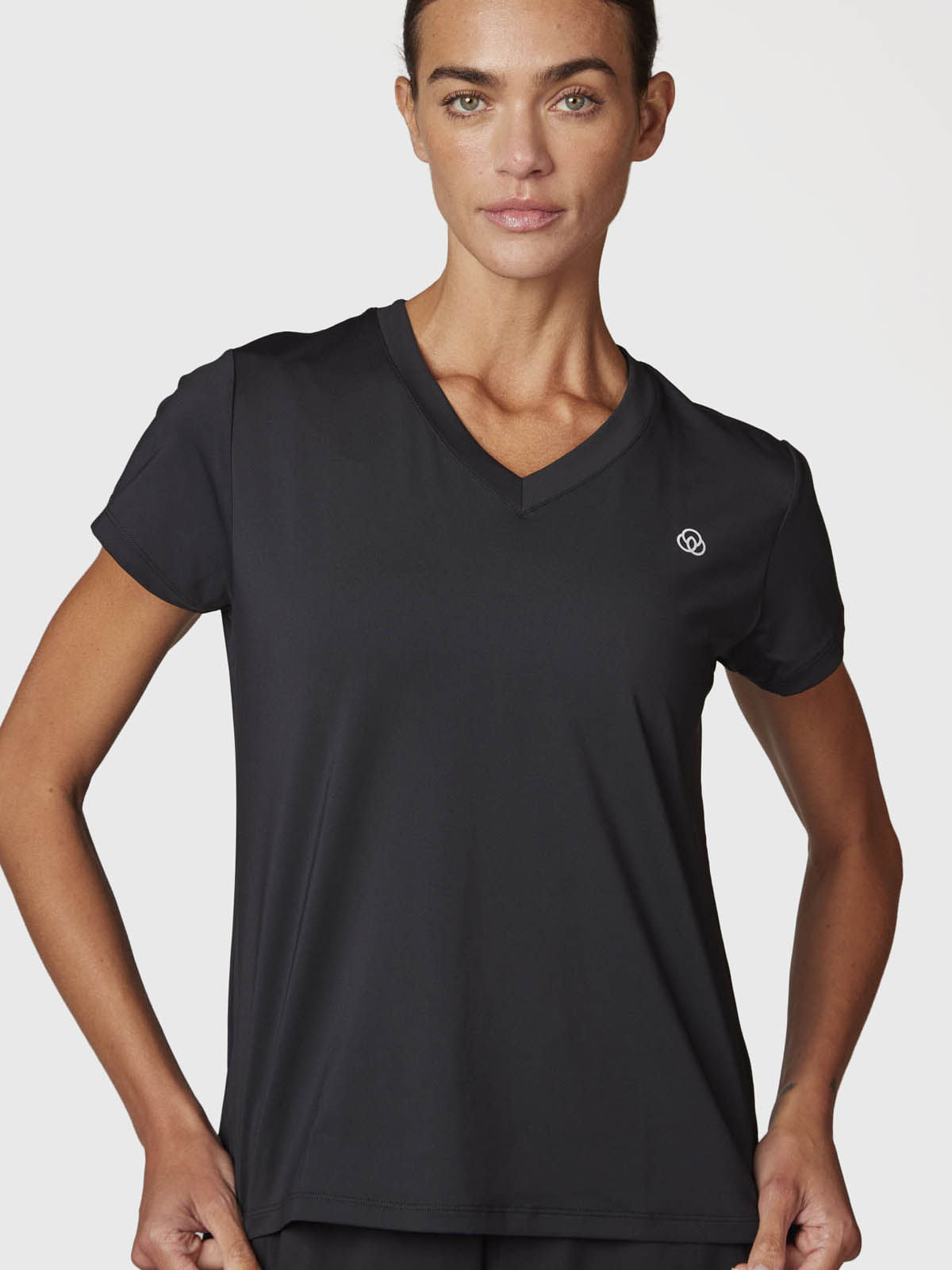 Polera Mujer V Neck Aloe Negra Bsoul