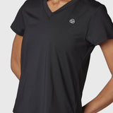 Polera Mujer V Neck Aloe Negra Bsoul