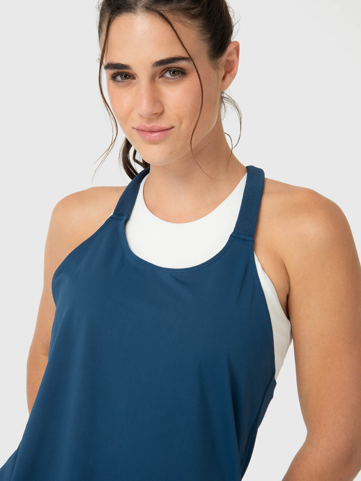 Polera Mujer Training Tank Aloe Azul Bsoul