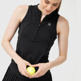 Polera Mujer Tank Half Zipper Negro Bsoul
