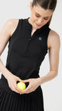 Polera Mujer Tank Half Zipper Negro Bsoul