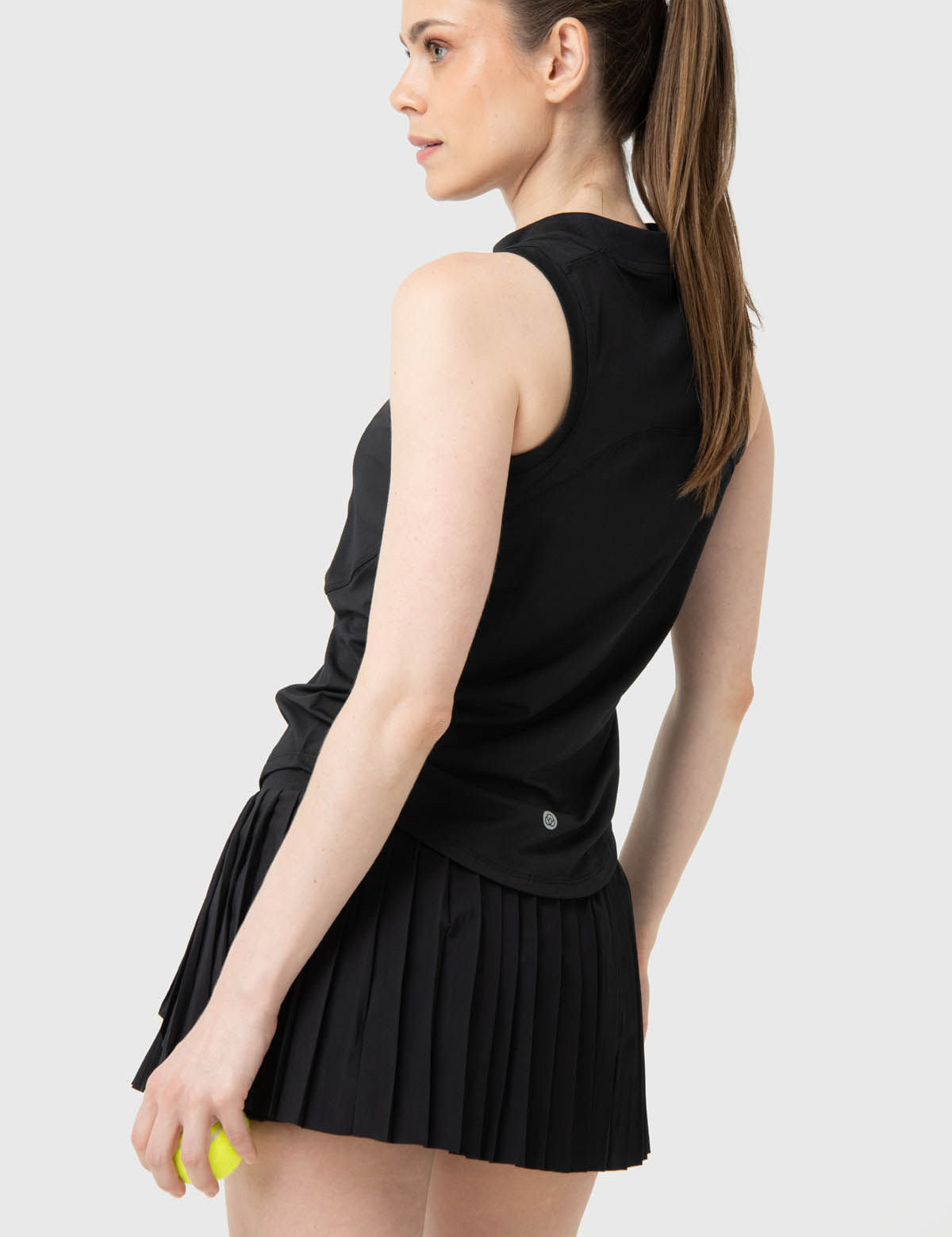 Polera Mujer Tank Half Zipper Negro Bsoul