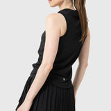 Polera Mujer Tank Half Zipper Negro Bsoul