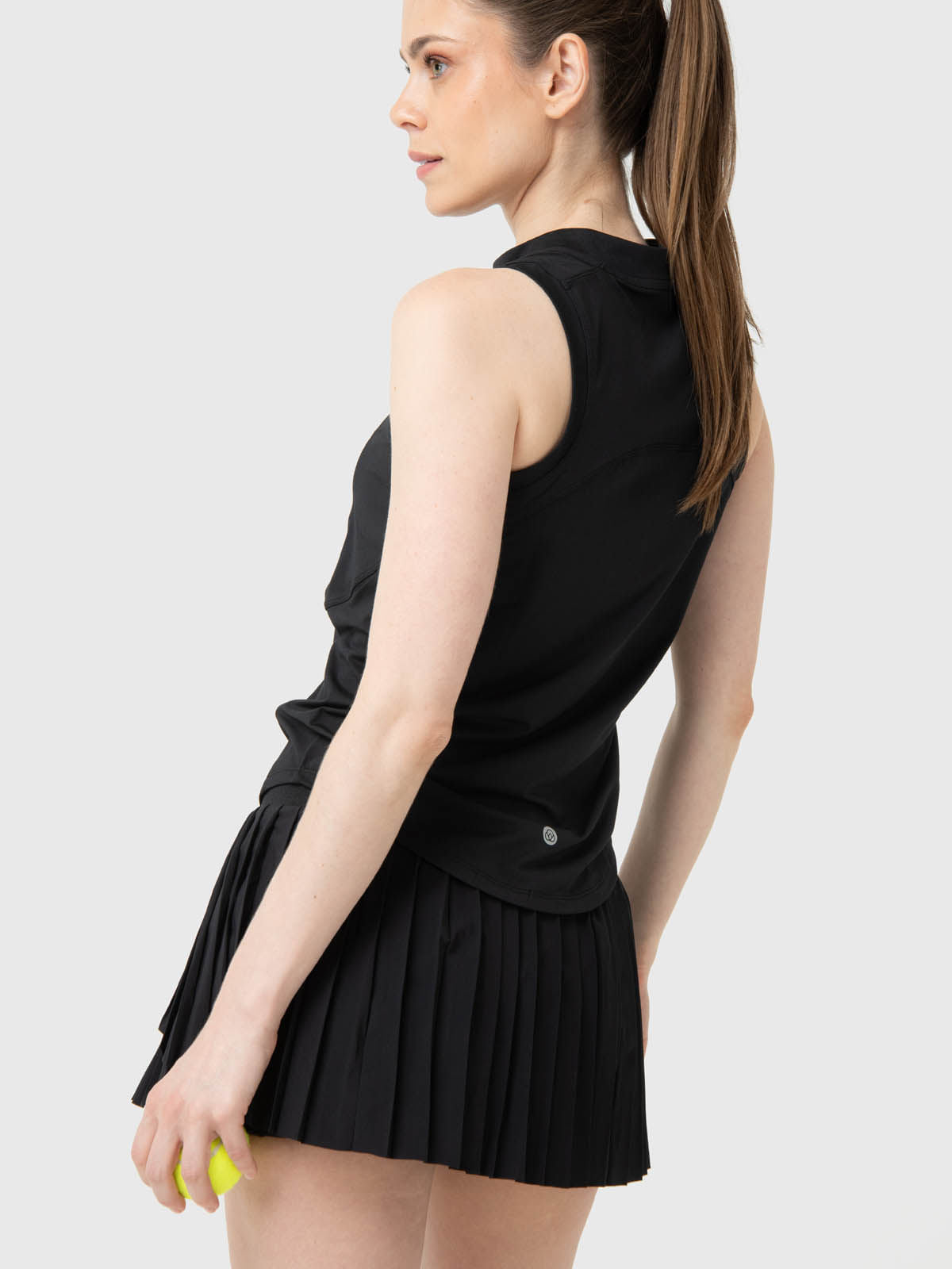 Polera Mujer Tank Half Zipper Negro Bsoul