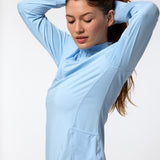 Polerón Half Zip Rec Celeste Bsoul