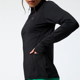 Polerón Mujer LS Half Zip Negro Bsoul