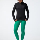 Polerón Mujer LS Half Zip Negro Bsoul