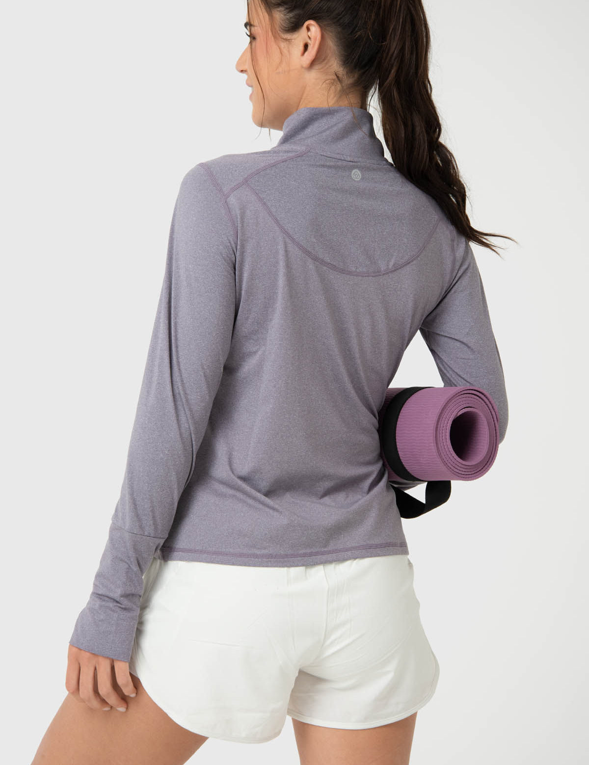 Polerón Mujer LS Half Zip Gris Bsoul